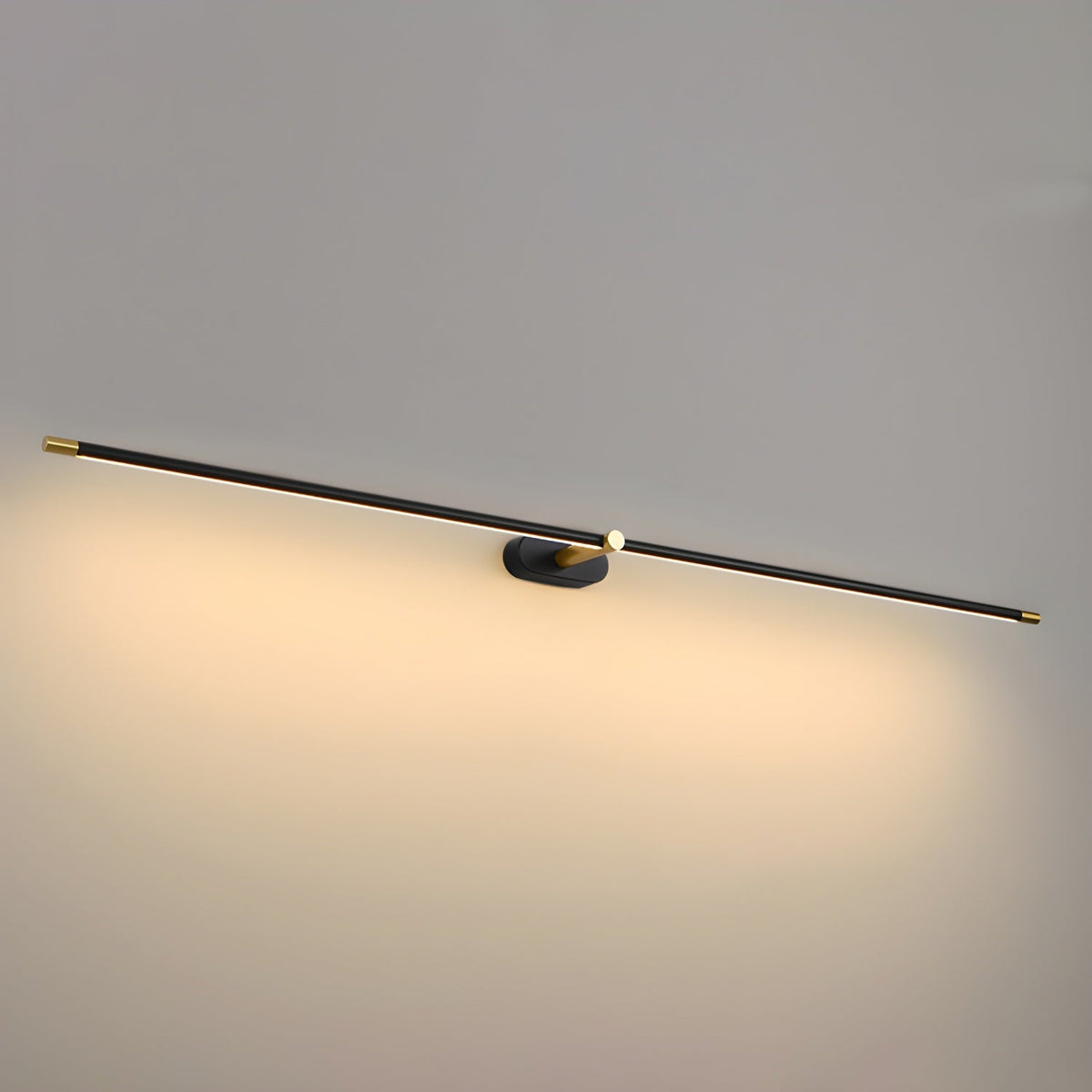 Lámpara de espejo de baño LED de 27 pulgadas, aplique de pared recargable y regulable, inalámbrico, color negro y dorado, accesorio de tocador con control táctil para baño de visitas