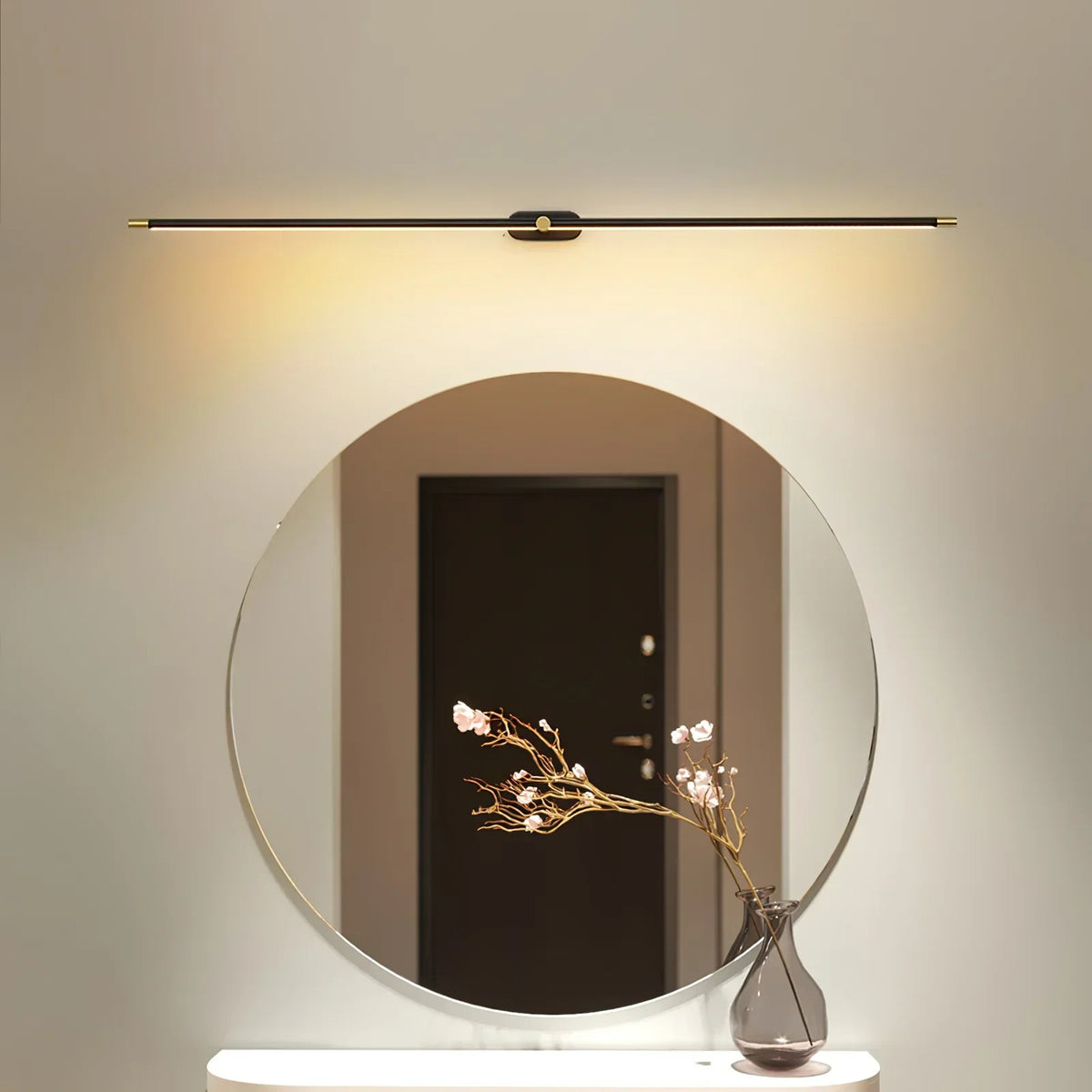 LED-Spiegelleuchte, lineare Wandleuchte aus Aluminium, 70 cm, warmweiß, Badezimmerbeleuchtung für moderne Waschräume und Schminkbereiche | Thomler