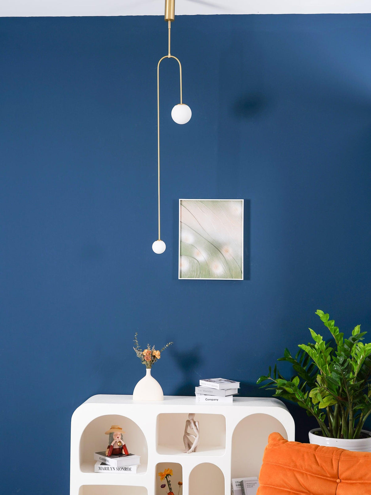 Lámpara de techo escultural con difusores de vidrio opalino, acabado en negro y latón, diseño de múltiples brazos para comedor, vestíbulo, lámpara de techo moderna