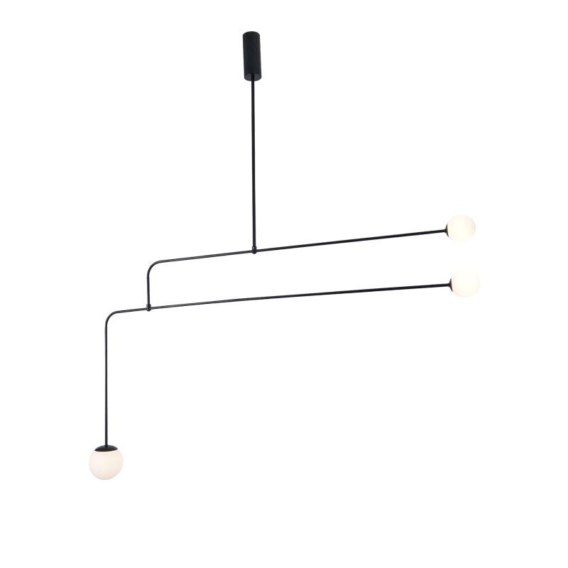Lámpara de techo escultural con difusores de vidrio opalino, acabado en negro y latón, diseño de múltiples brazos para comedor, vestíbulo, lámpara de techo moderna