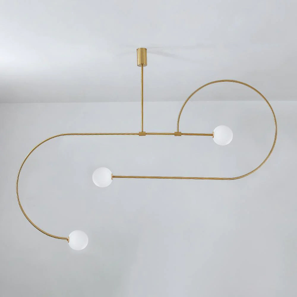 Lámpara de techo escultural con difusores de vidrio opalino, acabado en negro y latón, diseño de múltiples brazos para comedor, vestíbulo, lámpara de techo moderna