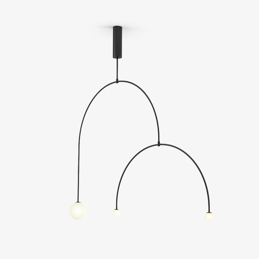 Lámpara de techo escultural con difusores de vidrio opalino, acabado en negro y latón, diseño de múltiples brazos para comedor, vestíbulo, lámpara de techo moderna