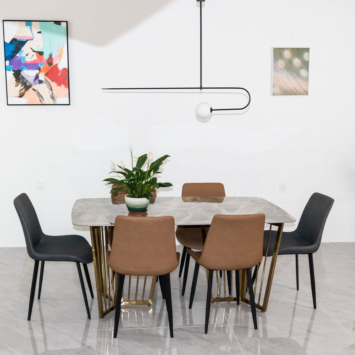 Lámpara de techo escultural con difusores de vidrio opalino, acabado en negro y latón, diseño de múltiples brazos para comedor, vestíbulo, lámpara de techo moderna