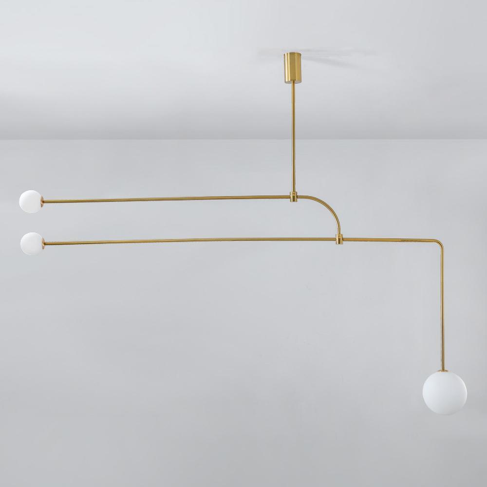Lámpara de techo escultural con difusores de vidrio opalino, acabado en negro y latón, diseño de múltiples brazos para comedor, vestíbulo, lámpara de techo moderna