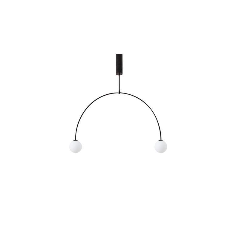 Lámpara de techo escultural con difusores de vidrio opalino, acabado en negro y latón, diseño de múltiples brazos para comedor, vestíbulo, lámpara de techo moderna
