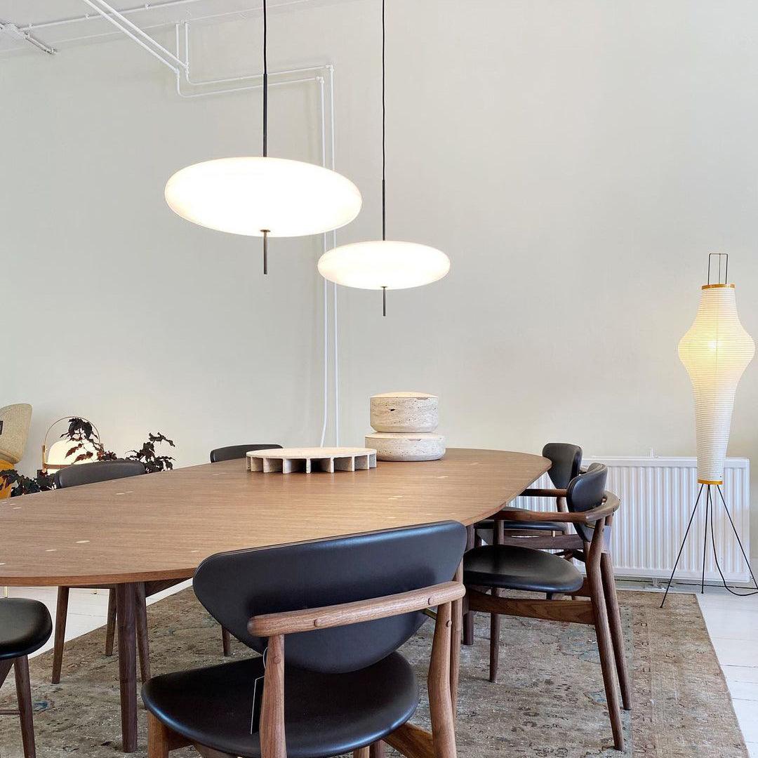 Decken-Pendelleuchte, weißer Polymerschirm, höhenverstellbar, modern, für Esszimmer, Küche, Wohnzimmer, Hängeleuchte, E26/E27-Fassung, 30 cm | Thomler