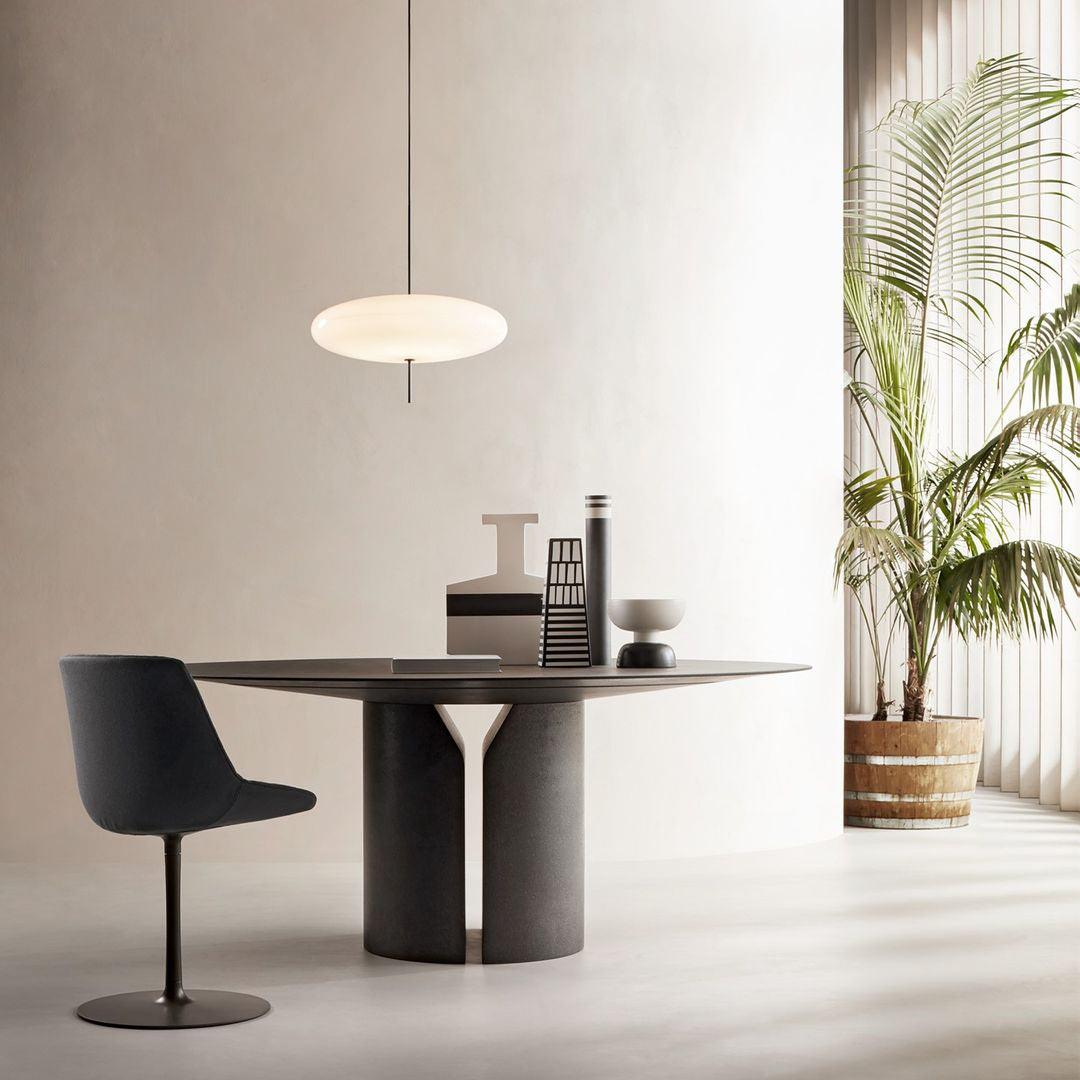 Decken-Pendelleuchte, weißer Polymerschirm, höhenverstellbar, modern, für Esszimmer, Küche, Wohnzimmer, Hängeleuchte, E26/E27-Fassung, 30 cm | Thomler
