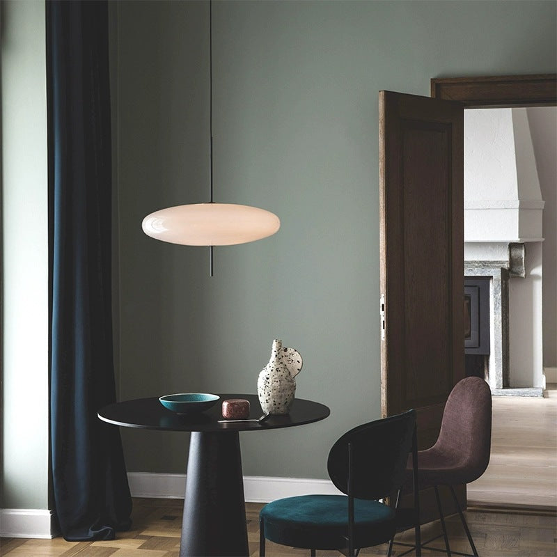 Decken-Pendelleuchte, weißer Polymerschirm, höhenverstellbar, modern, für Esszimmer, Küche, Wohnzimmer, Hängeleuchte, E26/E27-Fassung, 30 cm | Thomler