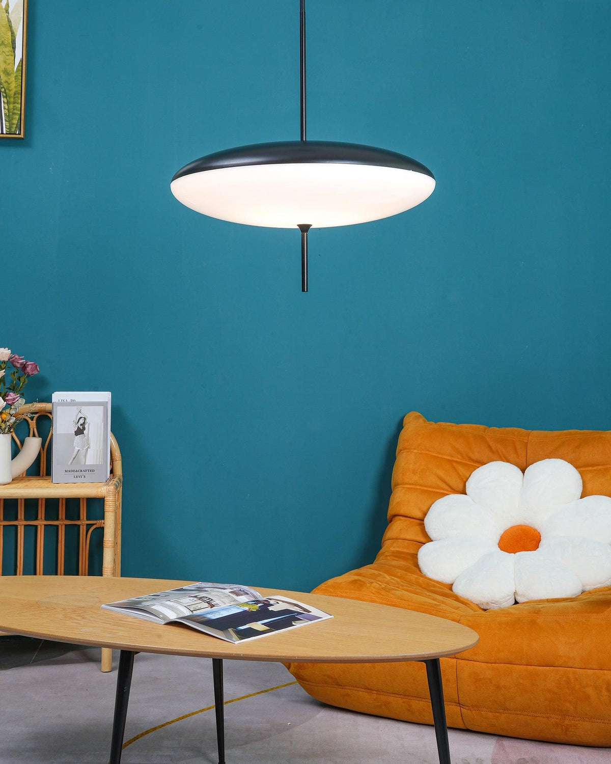 Decken-Pendelleuchte, weißer Polymerschirm, höhenverstellbar, modern, für Esszimmer, Küche, Wohnzimmer, Hängeleuchte, E26/E27-Fassung, 30 cm | Thomler