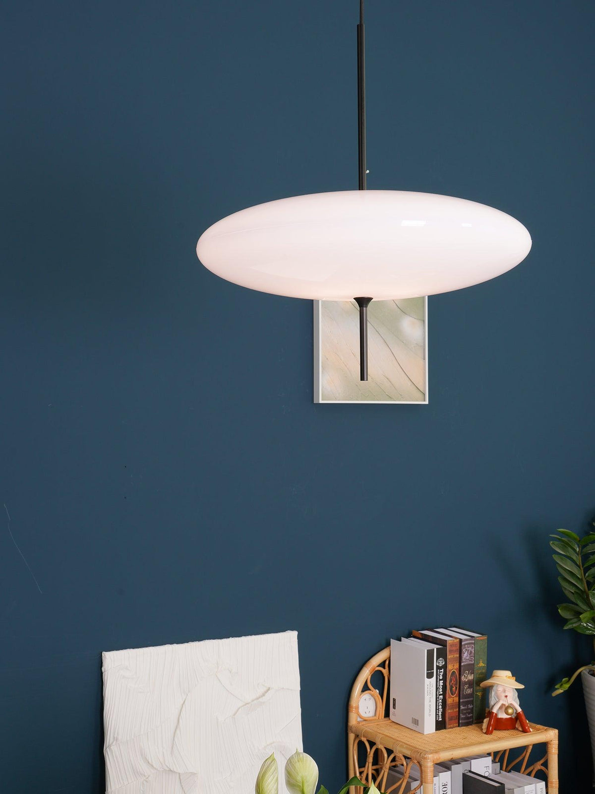 Decken-Pendelleuchte, weißer Polymerschirm, höhenverstellbar, modern, für Esszimmer, Küche, Wohnzimmer, Hängeleuchte, E26/E27-Fassung, 30 cm | Thomler