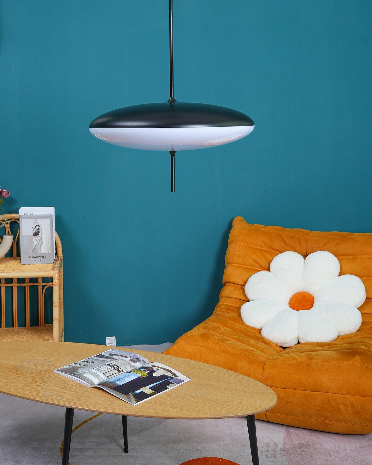 Decken-Pendelleuchte, weißer Polymerschirm, höhenverstellbar, modern, für Esszimmer, Küche, Wohnzimmer, Hängeleuchte, E26/E27-Fassung, 30 cm | Thomler