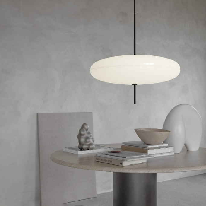 Decken-Pendelleuchte, weißer Polymerschirm, höhenverstellbar, modern, für Esszimmer, Küche, Wohnzimmer, Hängeleuchte, E26/E27-Fassung, 30 cm | Thomler