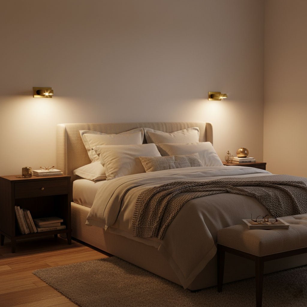 Aplique de pared LED giratorio con interruptor de botón para lectura nocturna enfocada en espacios compactos | Thomler