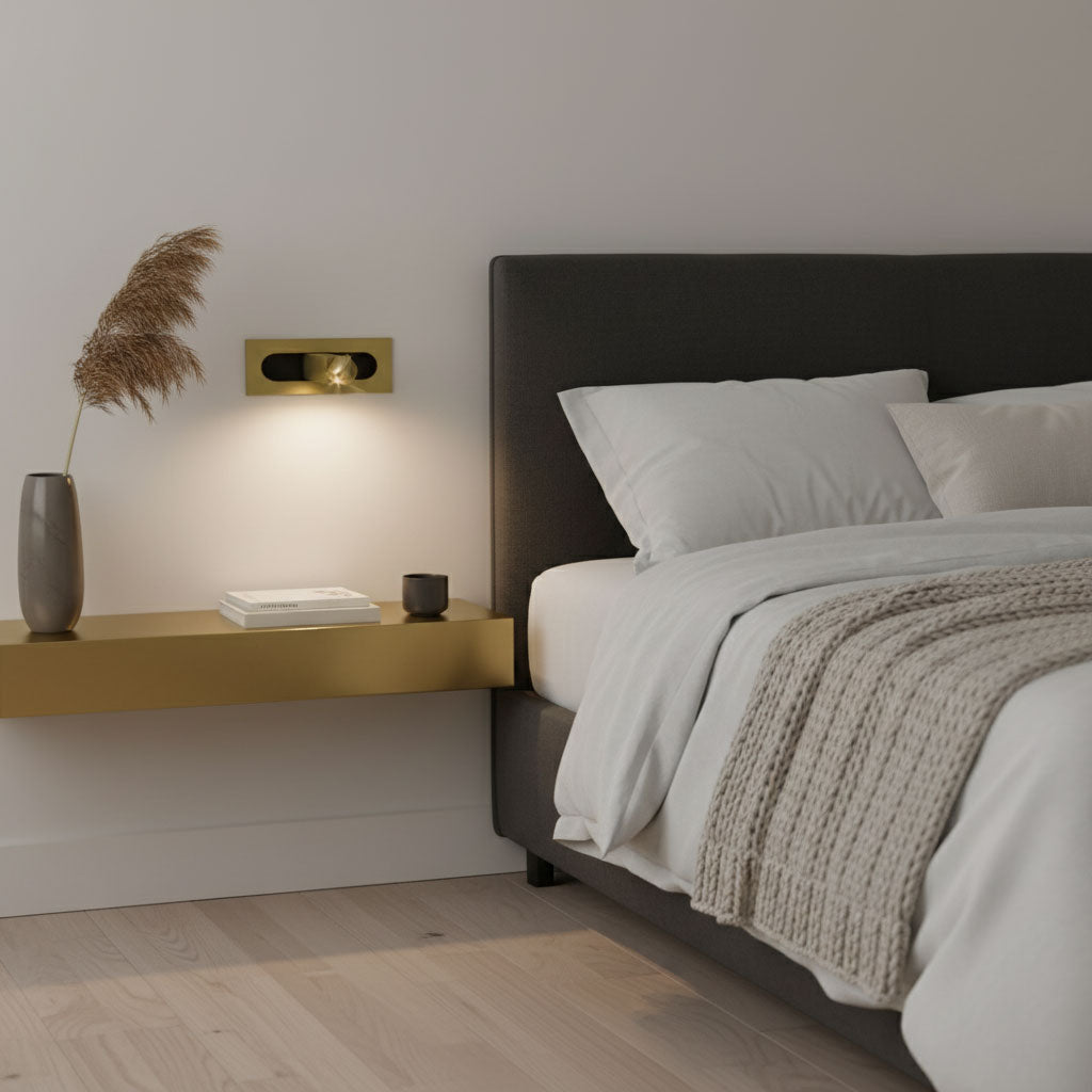 Aplique de pared LED giratorio con interruptor de botón para lectura nocturna enfocada en espacios compactos | Thomler