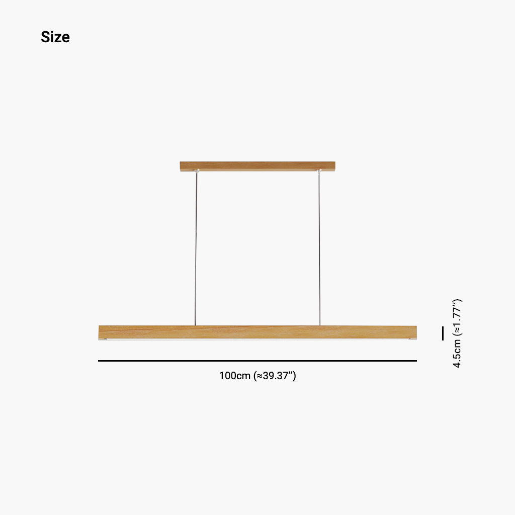 Linear Wood Ceiling Light for Island & Desk | Adjustable LED Bar Fixture in Natural or Walnut Finish | Minimalist Overhead Task Lighting for | Thomler