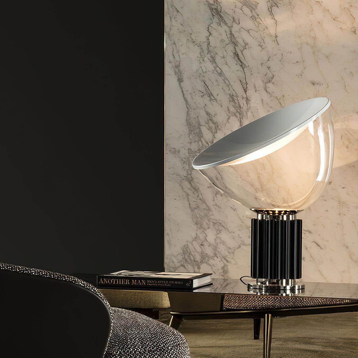 Adjustable Desk Lamp with Glass Shade for Bedroom Office Reading Room Ambient Light Fixture Contemporary Aluminum Design US Voltage 110-120V | Thomler