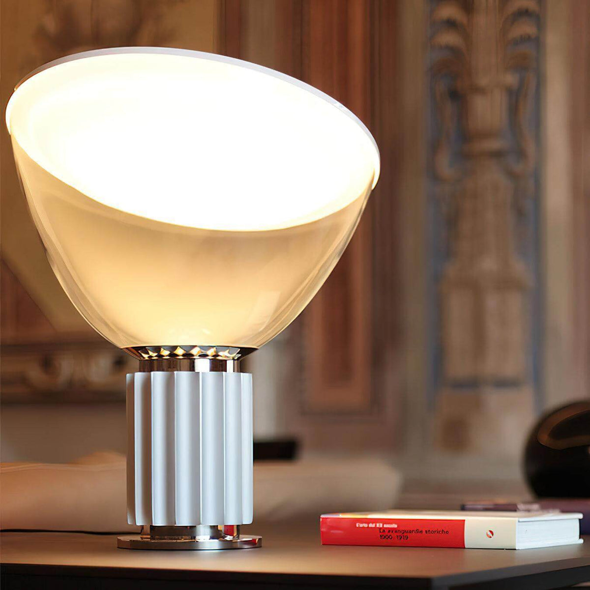 Adjustable Desk Lamp with Glass Shade for Bedroom Office Reading Room Ambient Light Fixture Contemporary Aluminum Design US Voltage 110-120V | Thomler