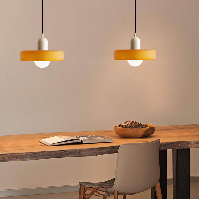Handcrafted Art Glass Dome Pendant Light, Adjustable Modern Hanging Fixture for Dining Room Kitchen Island Living Room | Thomler