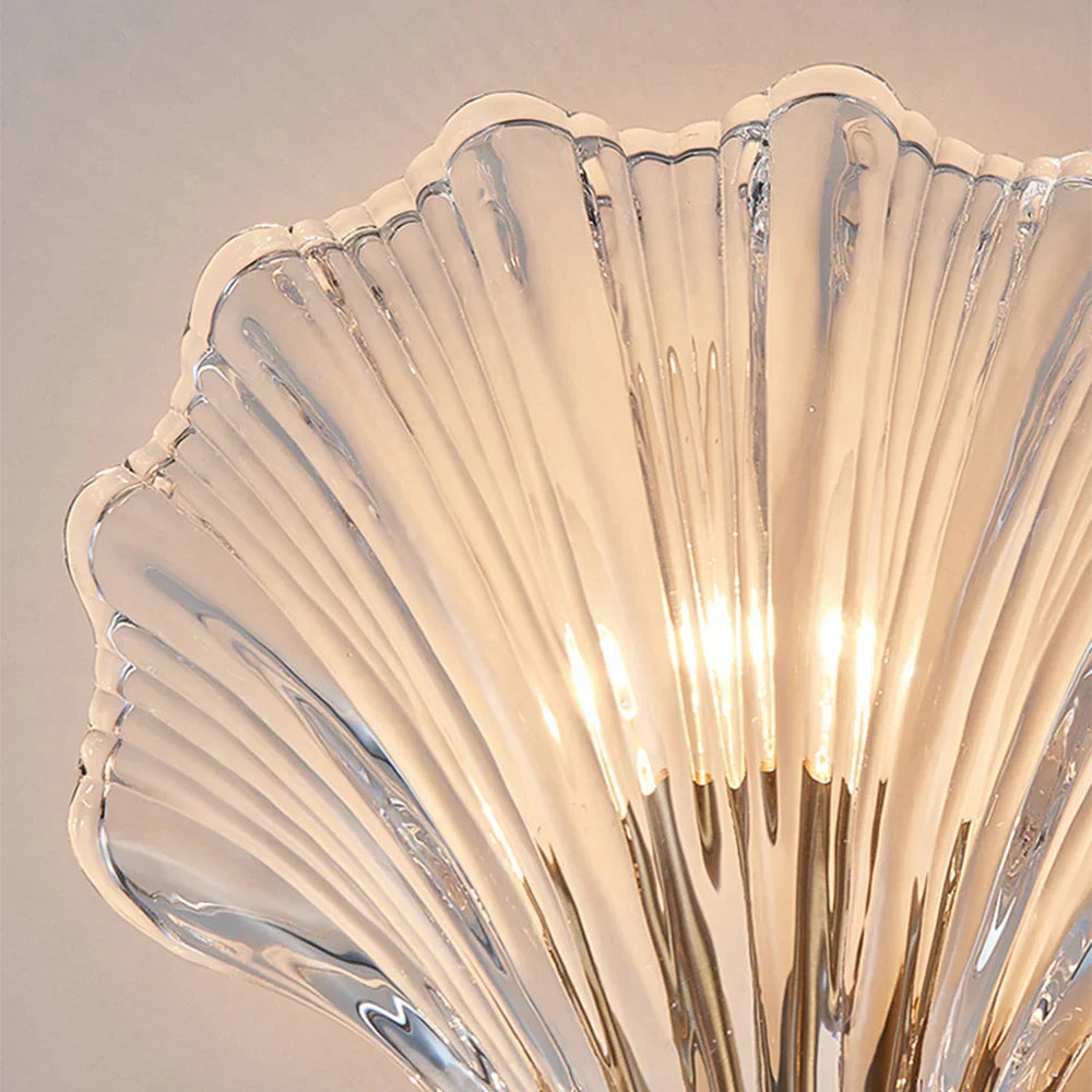 Muschel-Wandleuchte Gold 20 cm Schlafzimmer Flur Badezimmer LED-Wandlampe Küstendekor Ambientebeleuchtung Moderner Luxus Metallhalterung E14 | Thomler