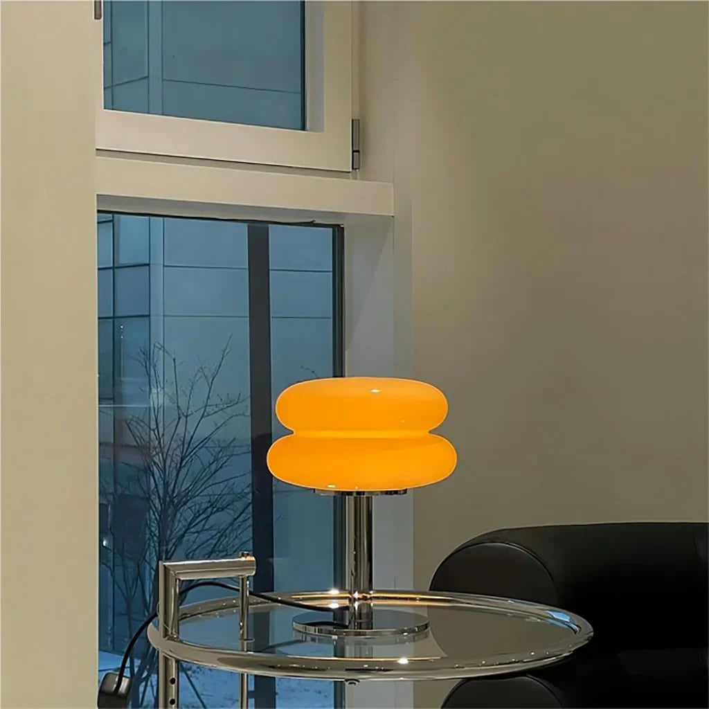 Frosted Glass Accent Lamp 10 Inch Sphere Bedside Light with Metal Base for Nightstand Reading Office Desktop Illumination | Thomler