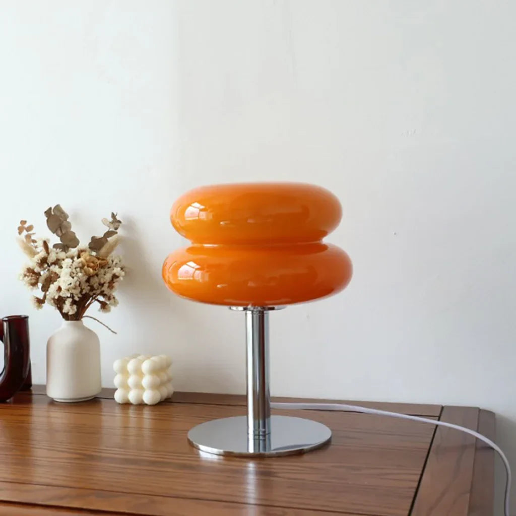 Frosted Glass Accent Lamp 10 Inch Sphere Bedside Light with Metal Base for Nightstand Reading Office Desktop Illumination | Thomler