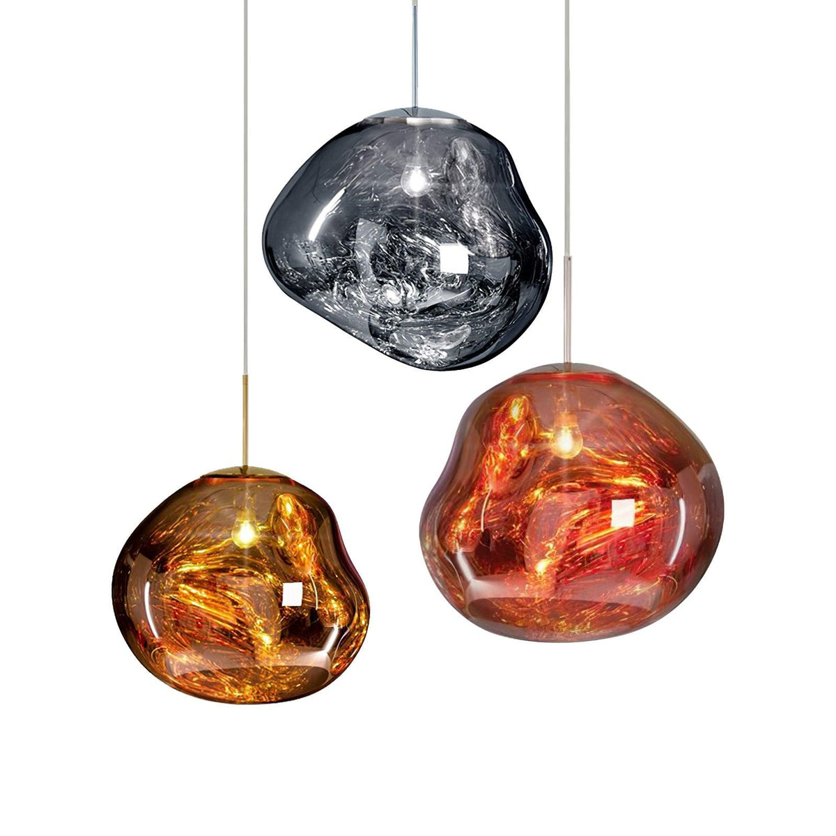 Reflektierende Globe-Pendelleuchte mit verstellbarer Abhängung | Metall-Hängelampe für Kücheninsel, Esszimmer und Wohnbereich | Verfügbar
