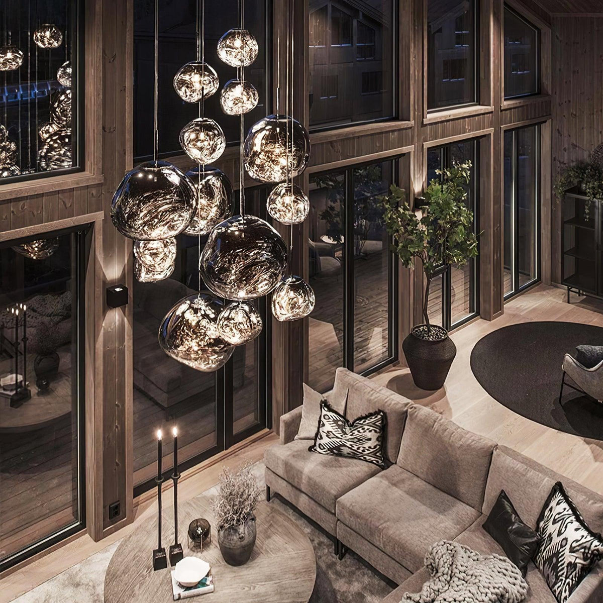 Reflektierende Globe-Pendelleuchte mit verstellbarer Abhängung | Metall-Hängelampe für Kücheninsel, Esszimmer und Wohnbereich | Verfügbar