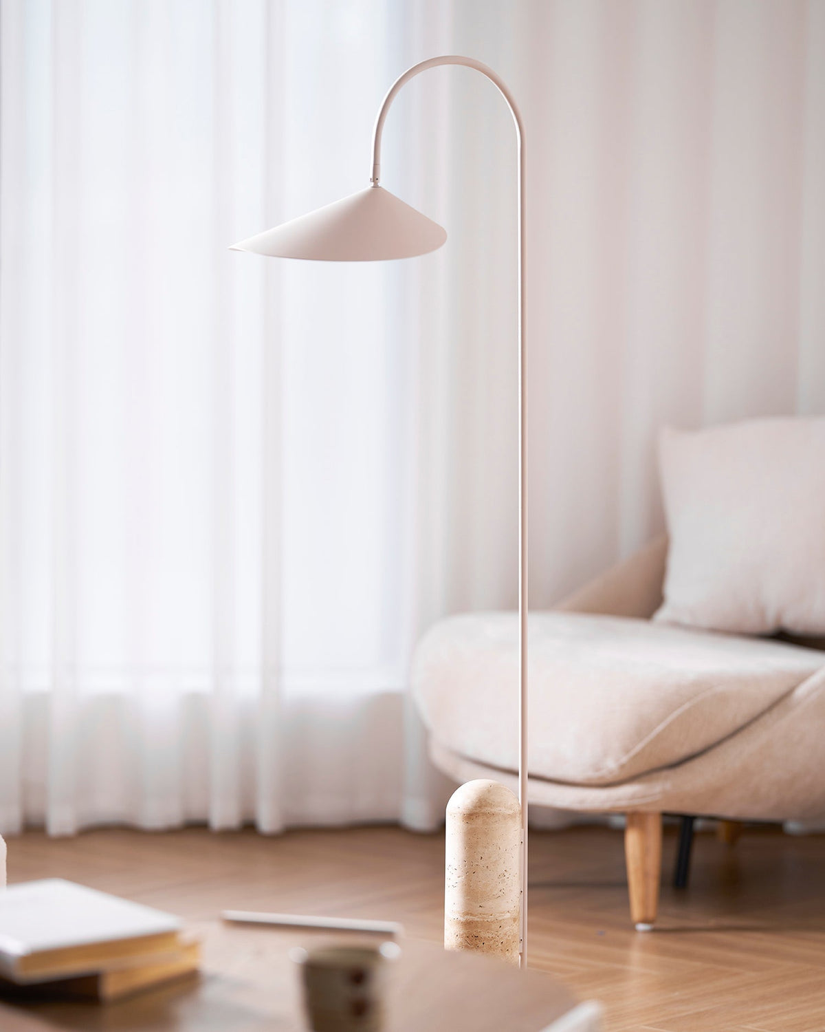 Arched Reading Floor Lamp with Marble Base – Modern Black Metal Accent Light for Living Room, Bedroom & Home Office | Thomler