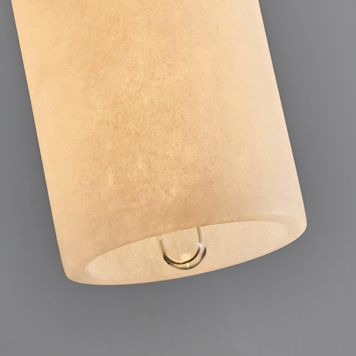 Alabaster Stone Hanging Lamp 10 in Tall White Shade Brass Accent Minimal Pendant for Islands Dining Tables Bedrooms Entryways | Thomler