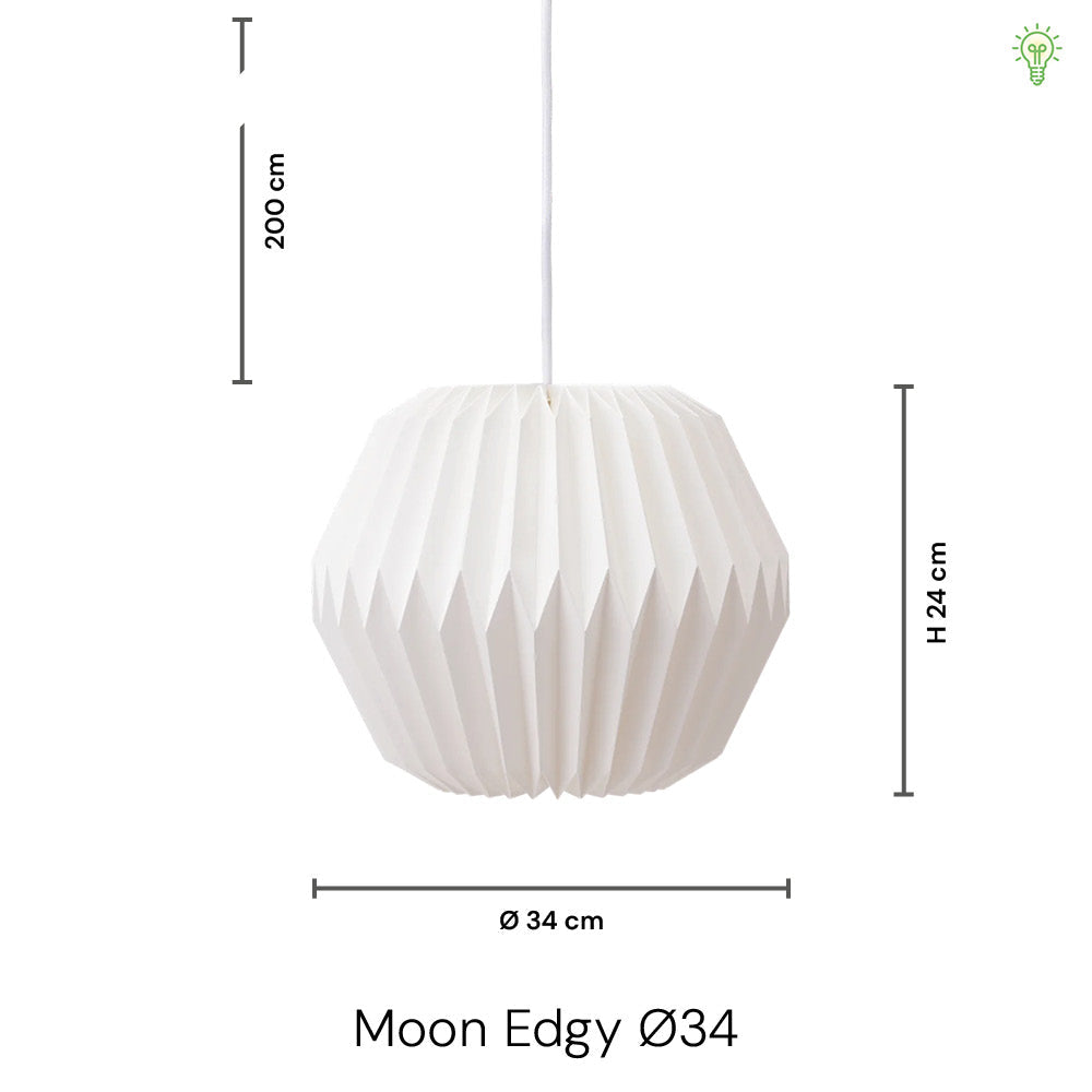 13-Inch Acrylic Hanging Lamp White Pleated Texture E27 Socket Adjustable Height Bedroom Dining Room Overhead Fixture Scandinavian Style Soft | Thomler