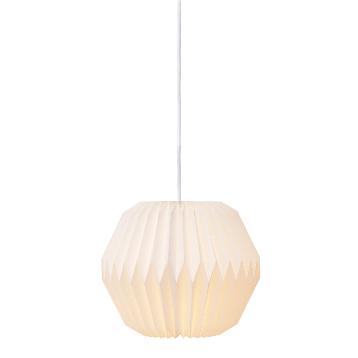 13-Inch Acrylic Hanging Lamp White Pleated Texture E27 Socket Adjustable Height Bedroom Dining Room Overhead Fixture Scandinavian Style Soft | Thomler