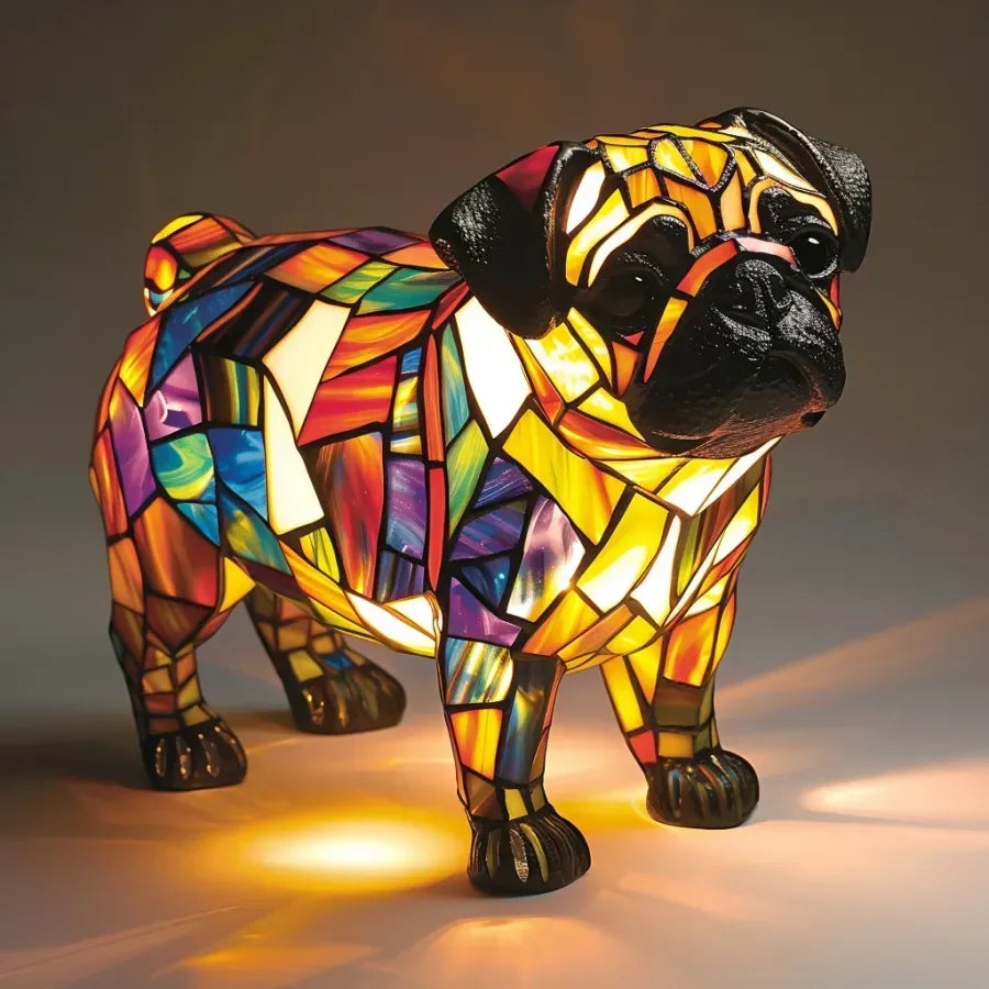 Dog Night Light Sculpture – Handcrafted LED Animal Lamp for Bedside, Nursery & Living Room Decor