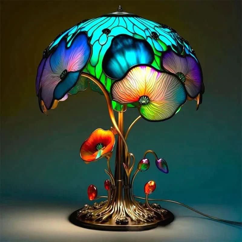 Lámpara decorativa de mosaico hecha a mano con luz cálida – Iluminación decorativa de 10 pulgadas para mesas de noche, estantes y espacios acogedores – Disponible en 8 estilos artesanales | Thomler