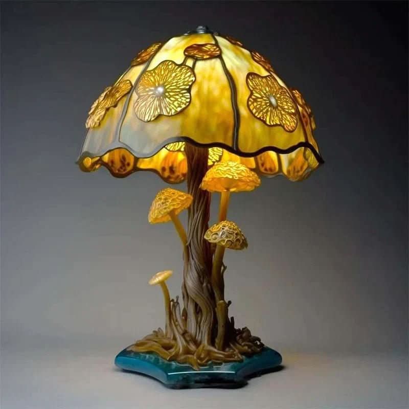 Lámpara decorativa de mosaico hecha a mano con luz cálida – Iluminación decorativa de 10 pulgadas para mesas de noche, estantes y espacios acogedores – Disponible en 8 estilos artesanales | Thomler