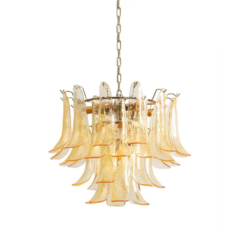 Multi-Arm Glass Pendant Light Fixture with E14 Sockets – Adjustable Height Hanging Lamp for Dining Room, Foyer & Living Room – Metal Frame w | Thomler