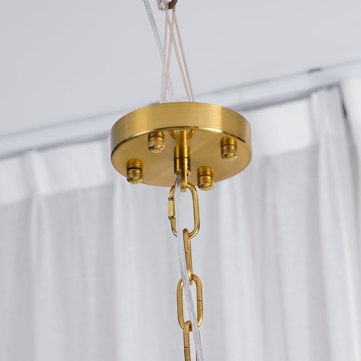 Multi-Arm Glass Pendant Light Fixture with E14 Sockets – Adjustable Height Hanging Lamp for Dining Room, Foyer & Living Room – Metal Frame w | Thomler
