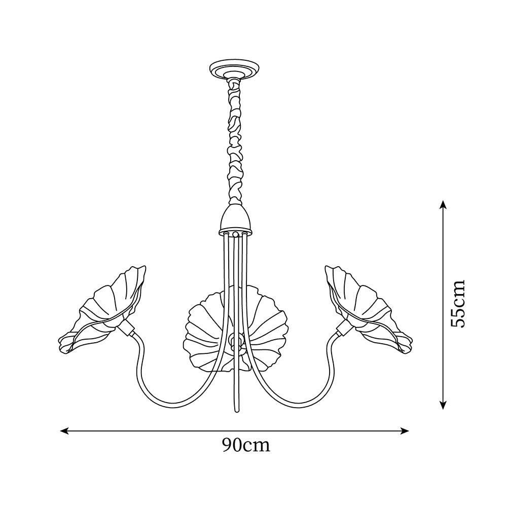 Hanglamp van mat glas met bloemdesign, 35 inch, meerarmig armatuur, helder roze goud, plafondverlichting voor eetkamer, woonkamer, hal, entree, modern in | Thomler