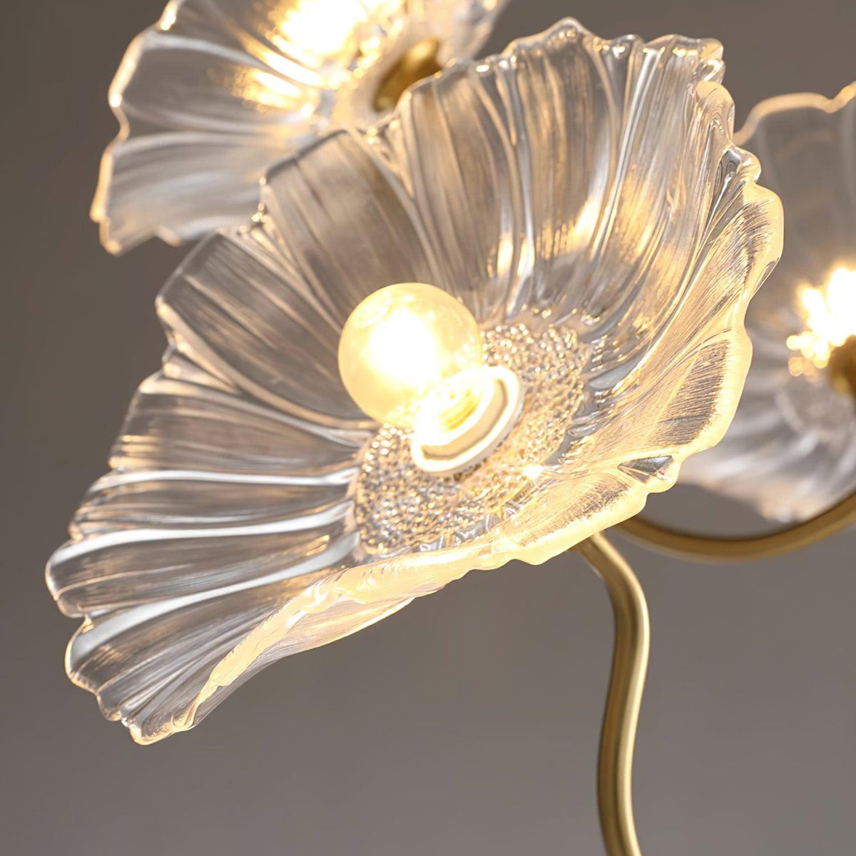 Hanglamp van mat glas met bloemdesign, 35 inch, meerarmig armatuur, helder roze goud, plafondverlichting voor eetkamer, woonkamer, hal, entree, modern in | Thomler