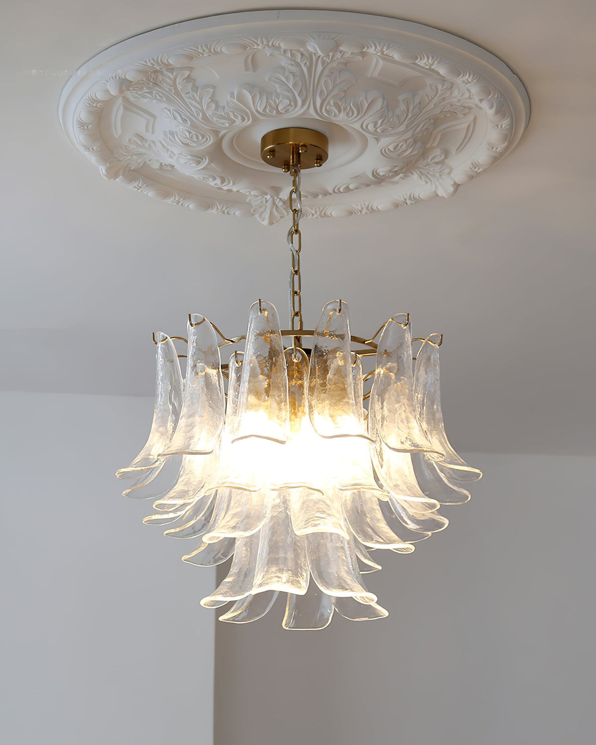 Multi-Arm Glass Pendant Light Fixture with E14 Sockets – Adjustable Height Hanging Lamp for Dining Room, Foyer & Living Room – Metal Frame w | Thomler