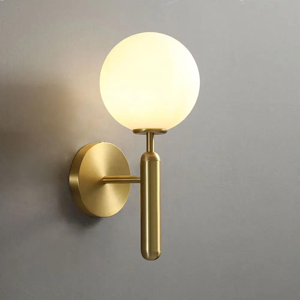Decoratieve wandlamp met handgemaakte glazen kap voor woonkamer, slaapkamer, hal, modern messing, zwarte afwerking | Thomler