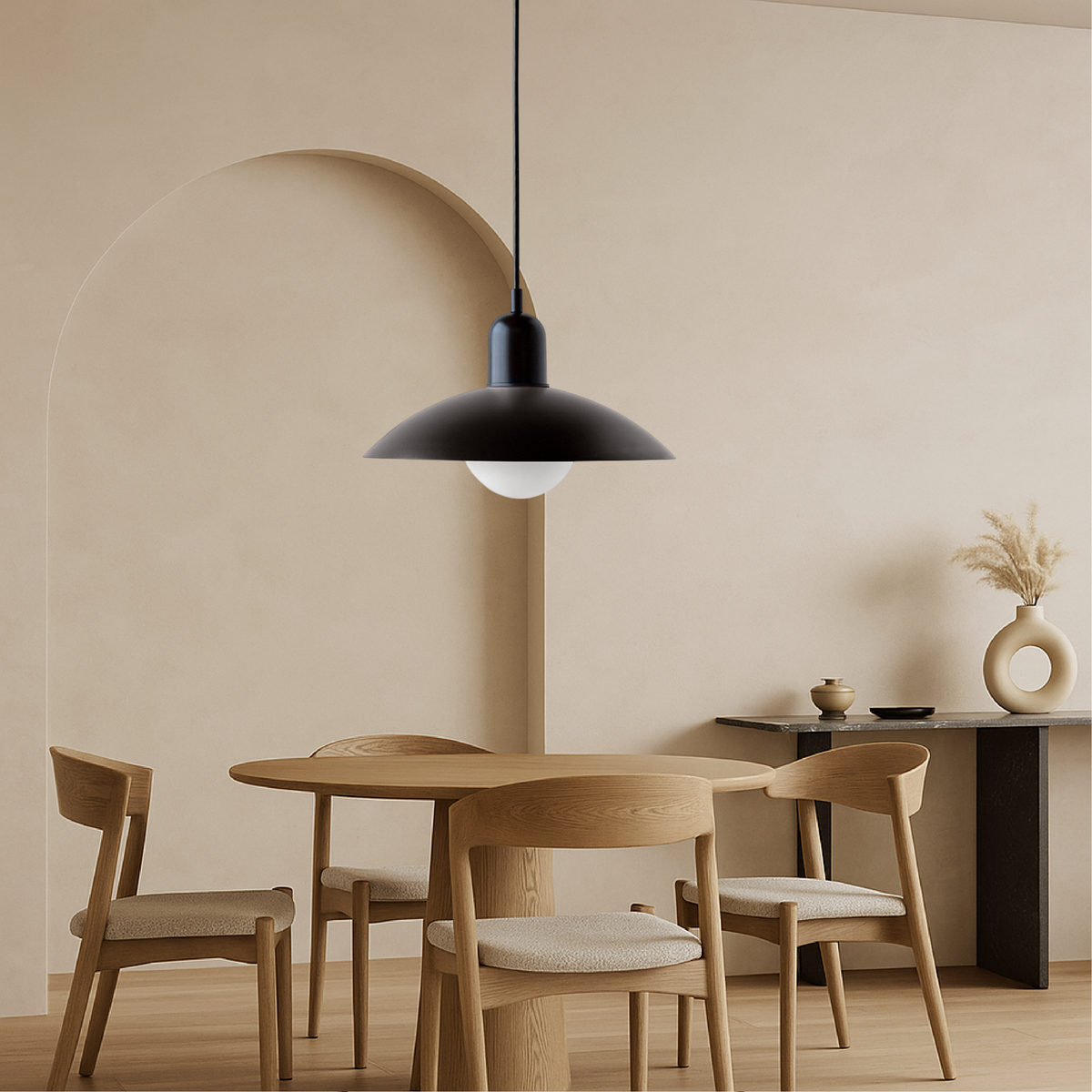 Iron Dome Pendant Light 12.6 in Adjustable Cable Warm LED Kitchen Island Dining Room Overhead Fixture Modern Two-Tone Hanging Lamp for Conte | Thomler