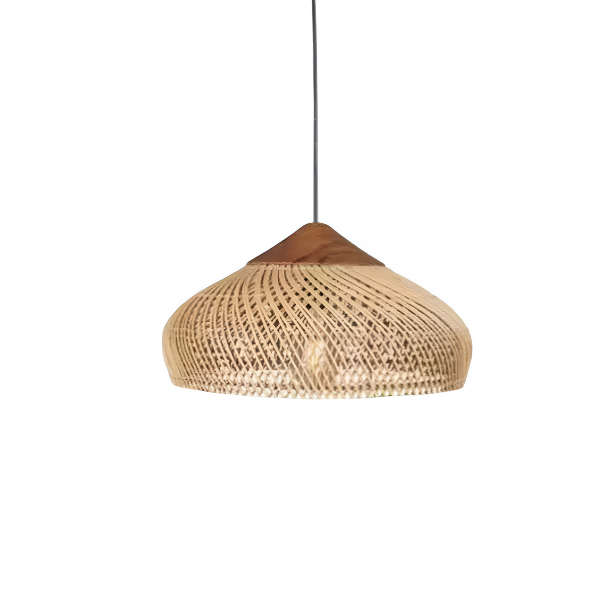 Woven Bamboo Hanging Light 24 Inch Natural Shade Adjustable Cord E26 Socket Boho Farmhouse Ceiling Fixture for Dining Room Kitchen Island Li | Thomler