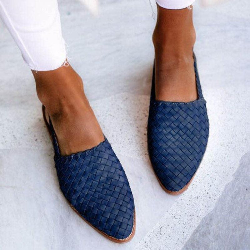 Sandalias destalonadas trenzadas con cuña baja, plantilla acolchada, calzado de verano sin cordones para mujer, comodidad para el día a día, suela flexible | Thomler