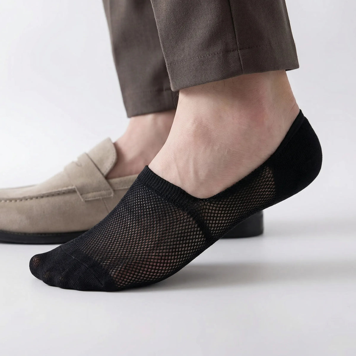 Low-Cut No-Show Socks with Grip Heel for Men – Invisible Under Sneakers & Loafers – Breathable Mesh – 6 Colors | Thomler
