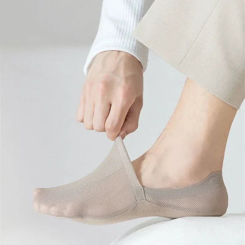 Low-Cut No-Show Socks with Grip Heel for Men – Invisible Under Sneakers & Loafers – Breathable Mesh – 6 Colors | Thomler