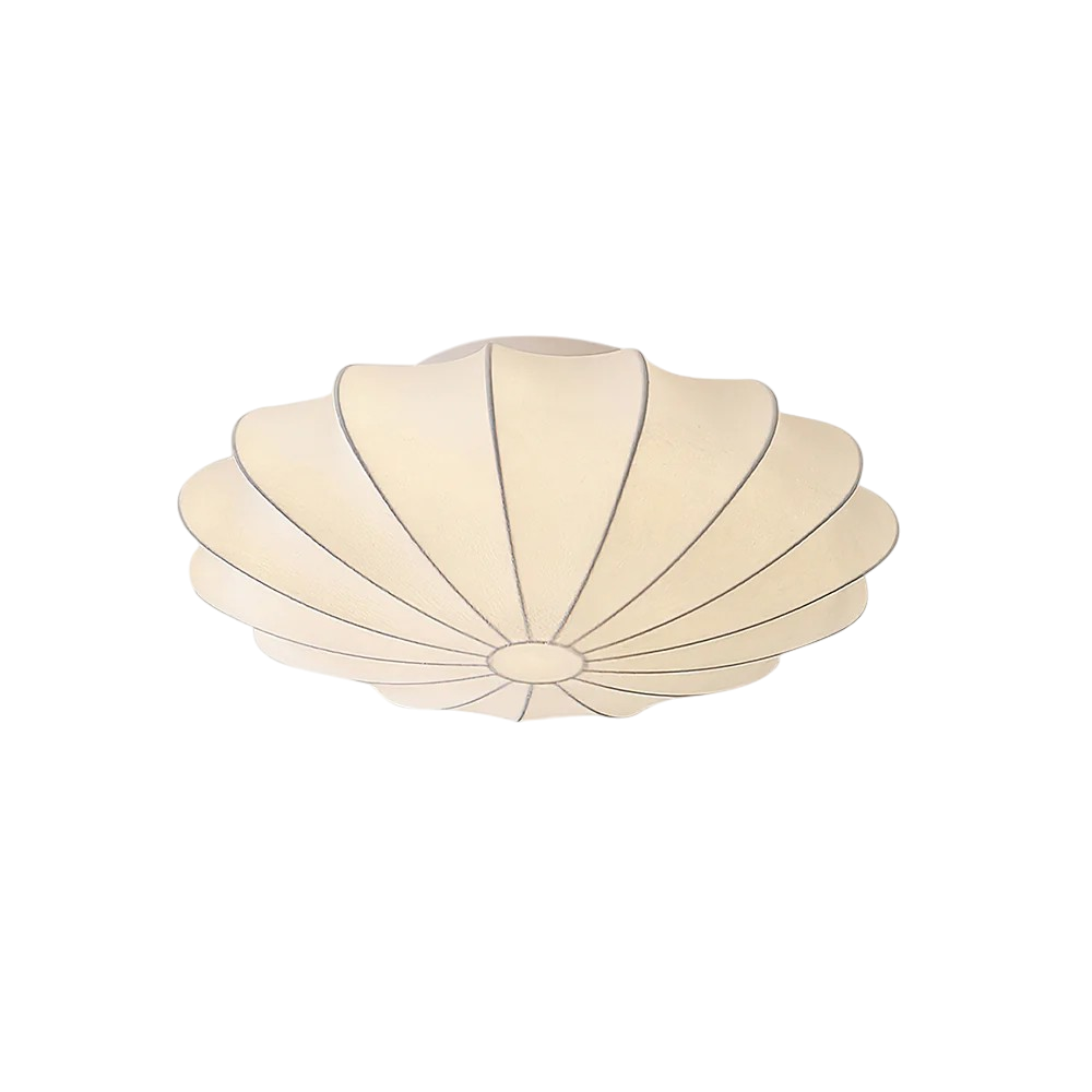 Flush Mount Round Light Fixture White Silk Shade 31.5 Inch Warm Glow for Bedrooms Living Rooms Modern Minimalist Home Overhead Lighting | Thomler