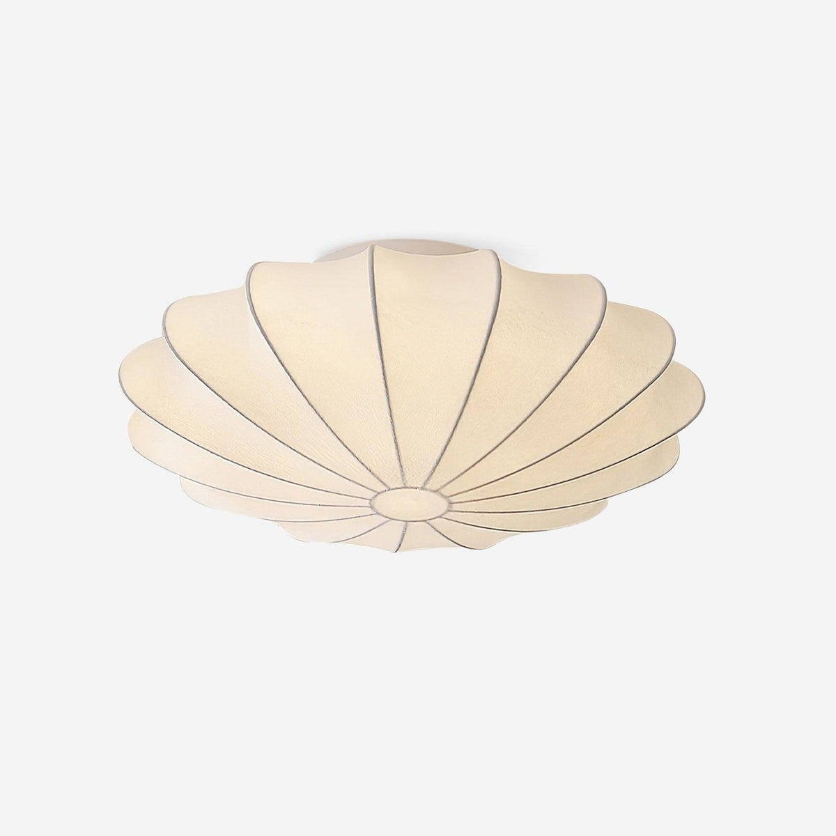 Flush Mount Pendant with Silk Shade White Metal Base for Bedroom Living Room Hallway Soft Glow E26 Socket 40W Compatible Wall or Ceiling Ins | Thomler