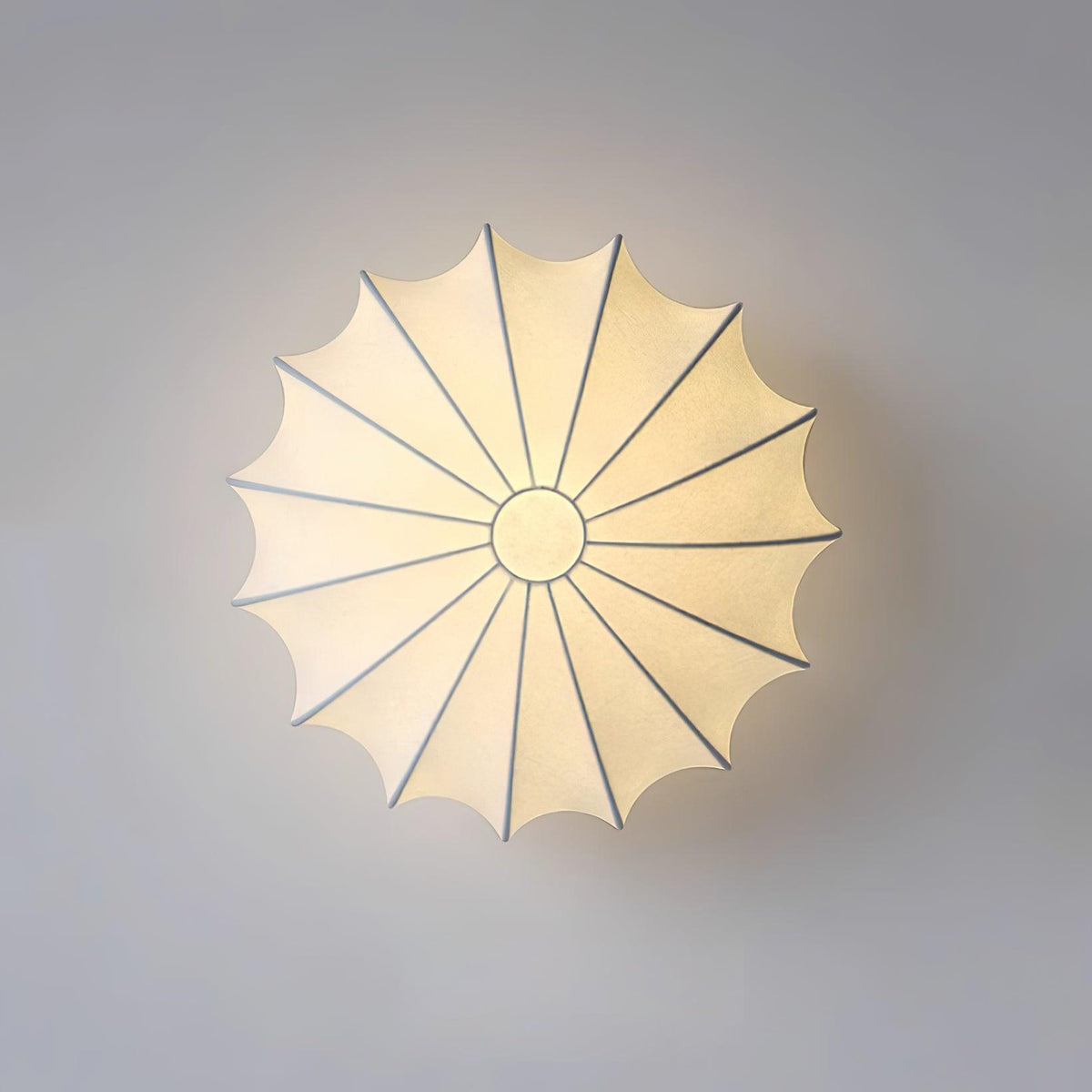 Flush Mount Pendant with Silk Shade White Metal Base for Bedroom Living Room Hallway Soft Glow E26 Socket 40W Compatible Wall or Ceiling Ins | Thomler