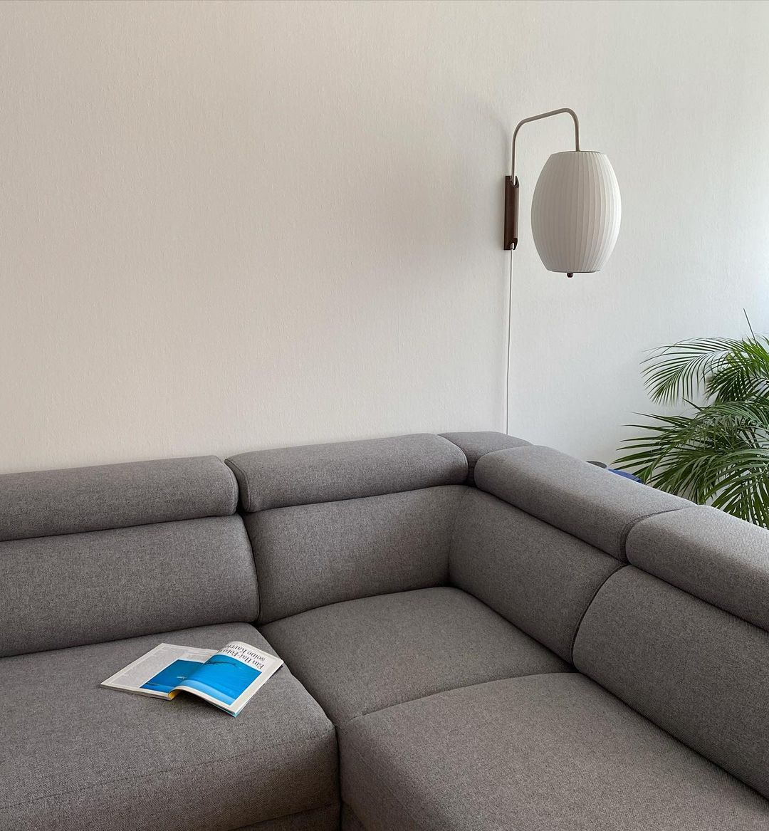 Wandleuchte mit Stecker, schwenkbarer Halterung & Milchglasschirm – 40,6 cm Höhe, 150 cm Kabel – Verstellbare Akzentbeleuchtung für Schlaf- & Wohnzimmer | Thomler
