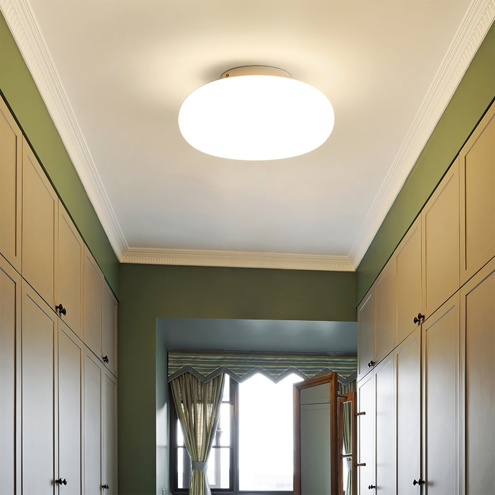 Flush Mount LED Light Fixture White Metal Round 8-Inch for Bedroom Living Room Hallway Office Indoor Low Profile Modern Ceiling Lamp 12W 110 | Thomler